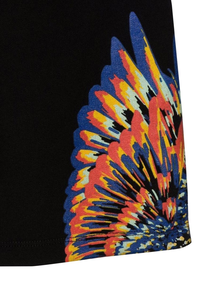 Shop Marcelo Burlon County Of Milan Tempera Wings Sweatshort In Black