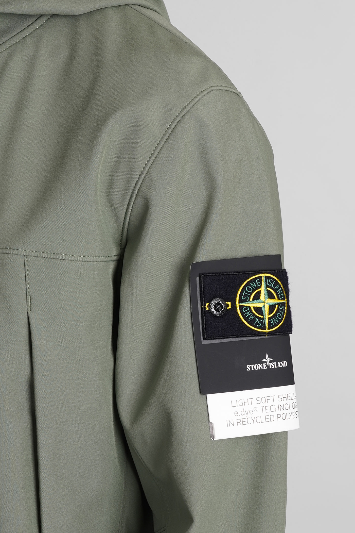 Shop Stone Island Casual Jacket In Green Polyester