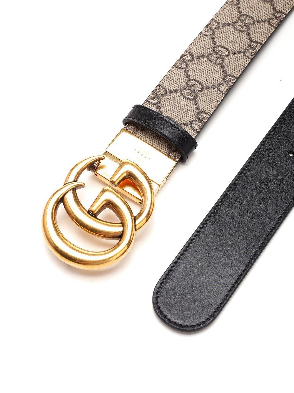 Gucci Gg Marmont Reversible Belt In Beebonynero