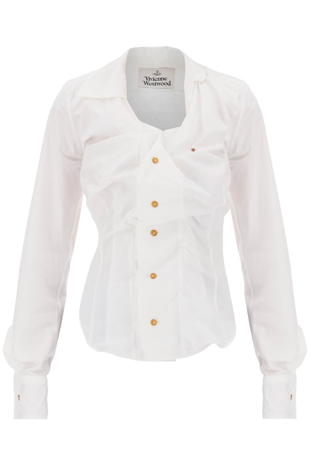 Shop Vivienne Westwood Poplin Drunken Shirt In White