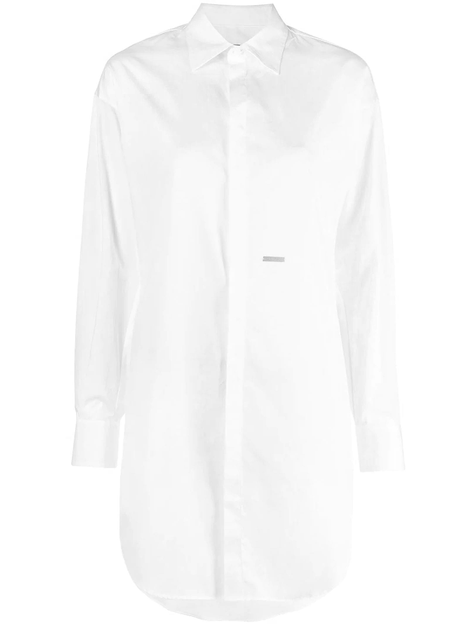 Photo of  Dsquared2 White Cotton Shirt Dress- shop Dsquared2 Dresses online sales
