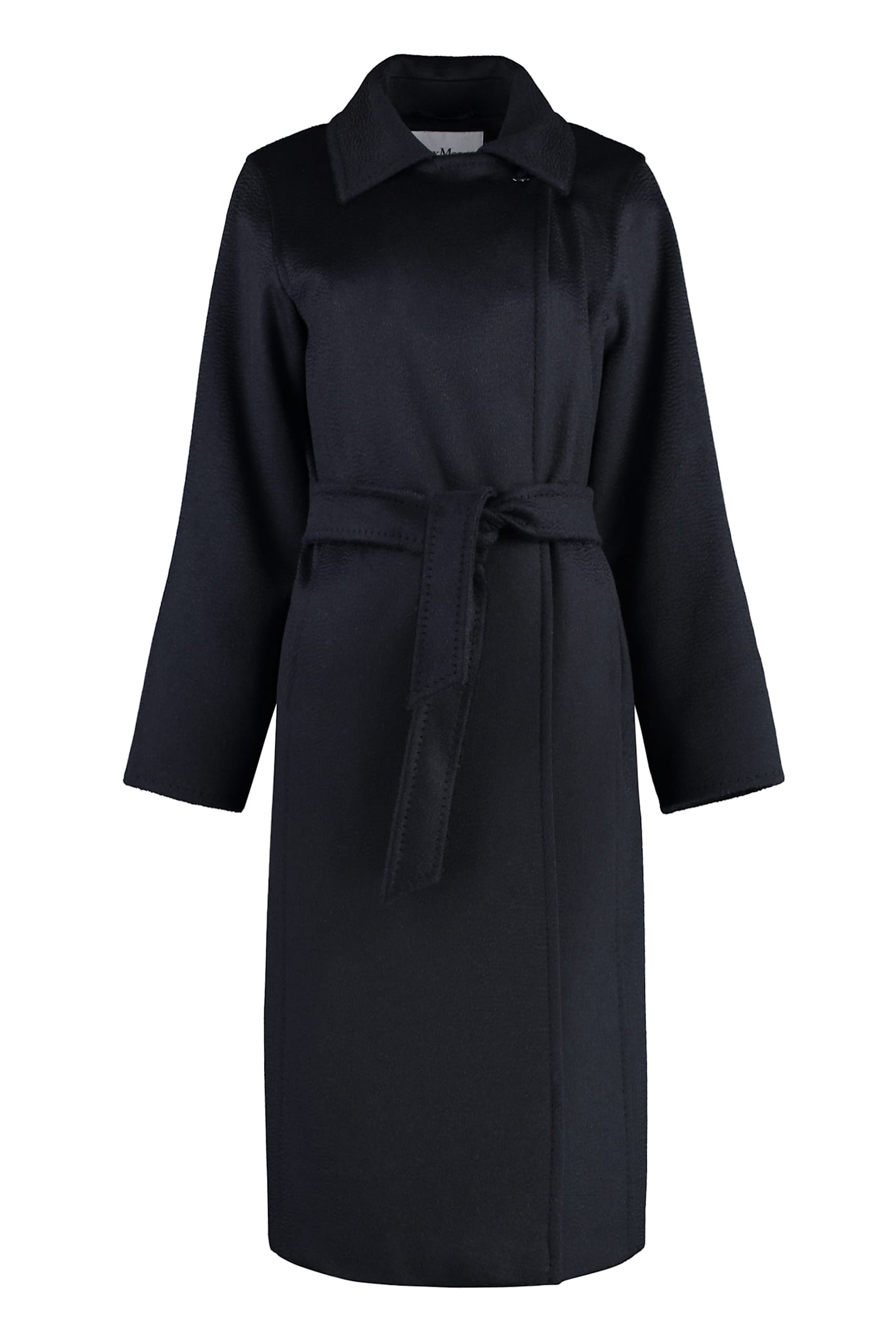 Shop Max Mara Manuela Cashmere Coat In Blu Notte