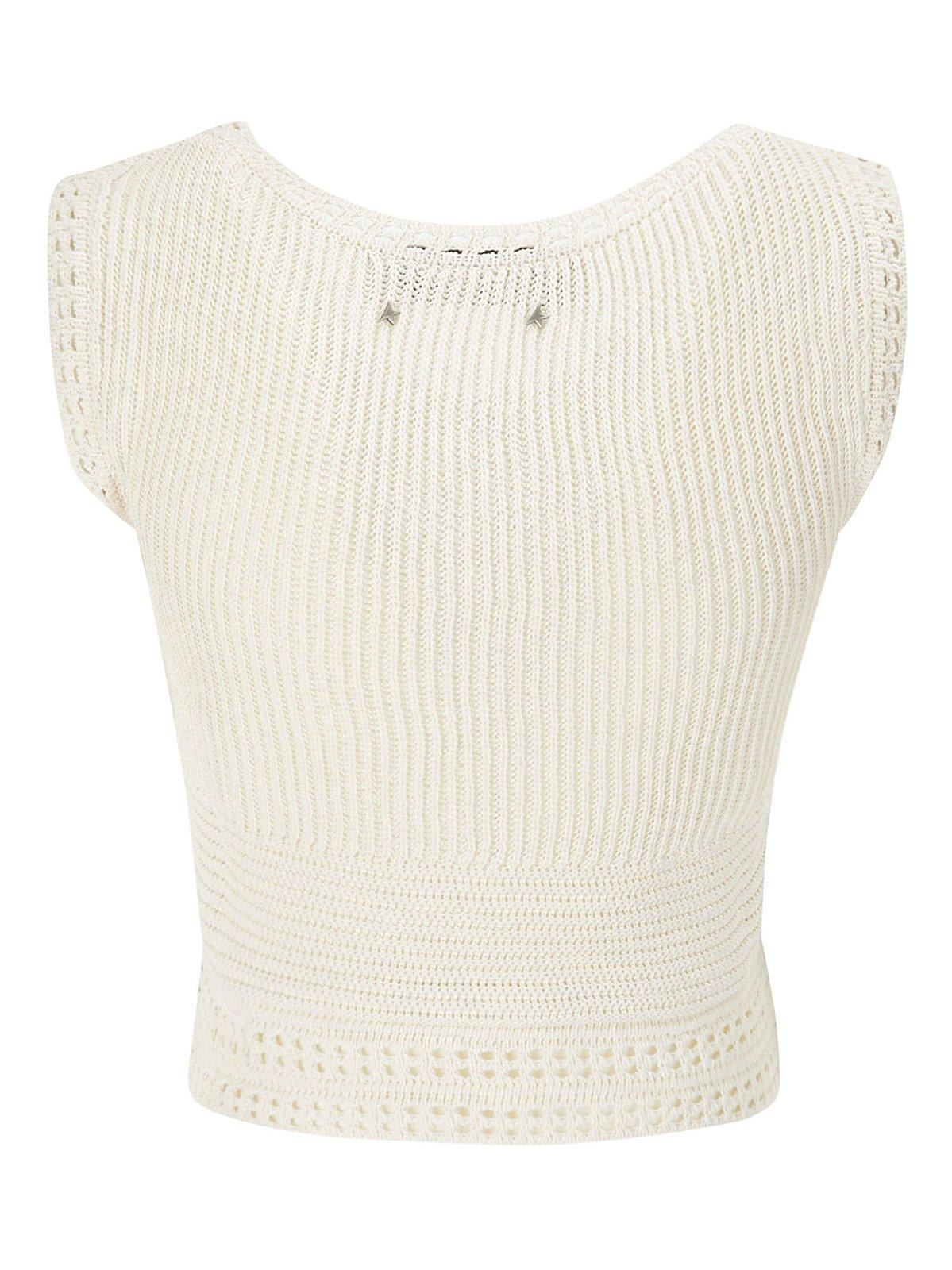 Shop Golden Goose Journey Knitted Top In White
