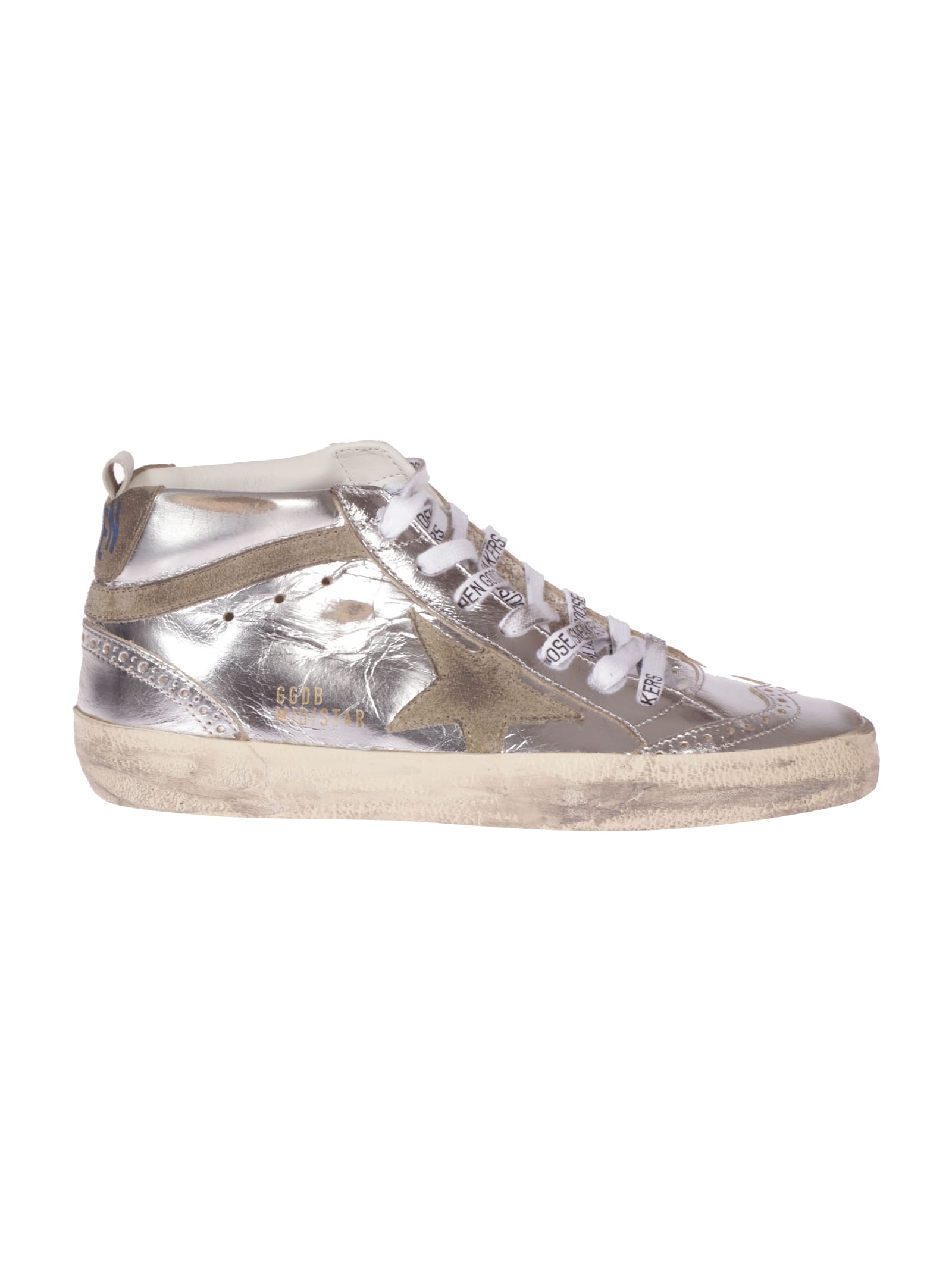 Golden Goose Mid Star Laminated Upper And Spur Suede Star