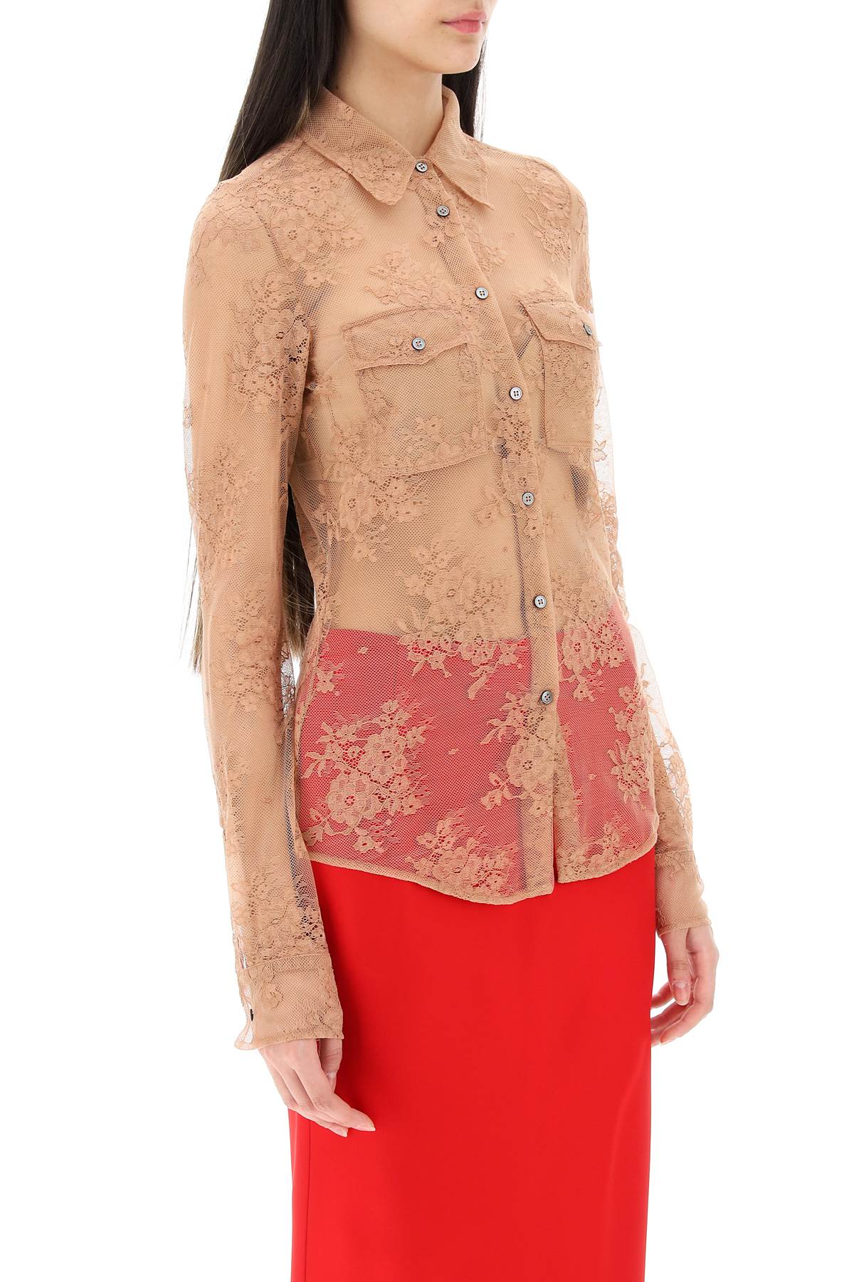 Shop N°21 Lace Shirt In Cerotto (pink)