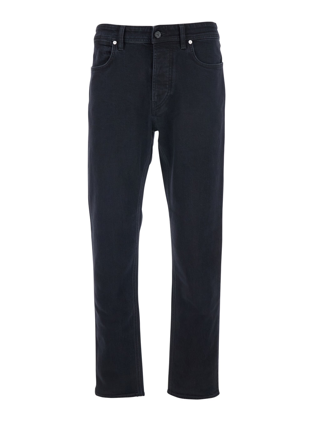 Stone Island Five-pocket Trousers With Belt Loops And Contrast Stitching In Black