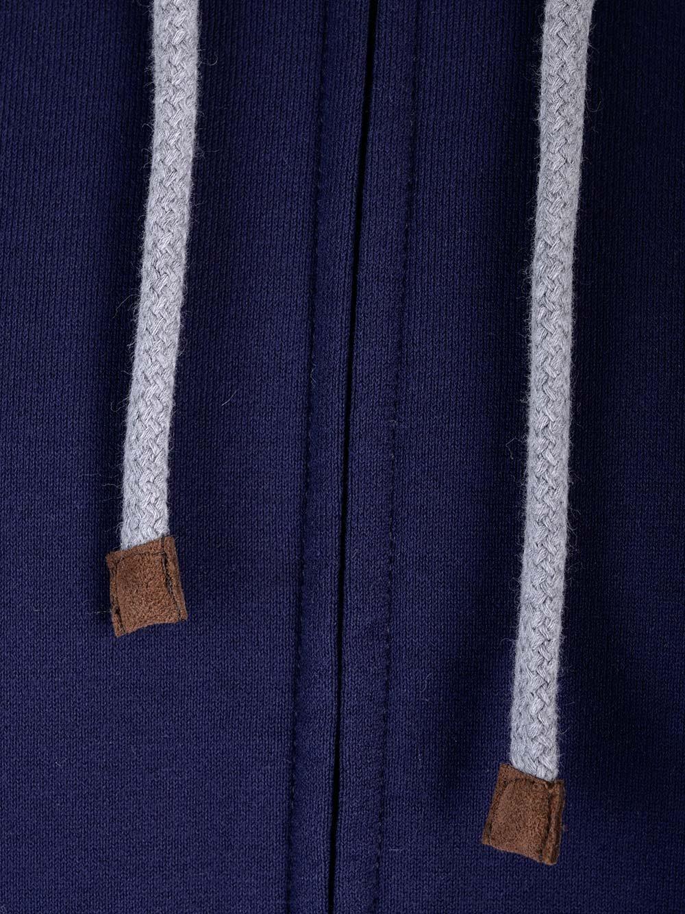 Shop Brunello Cucinelli Zip-up Drawstring Hoodie In Blue