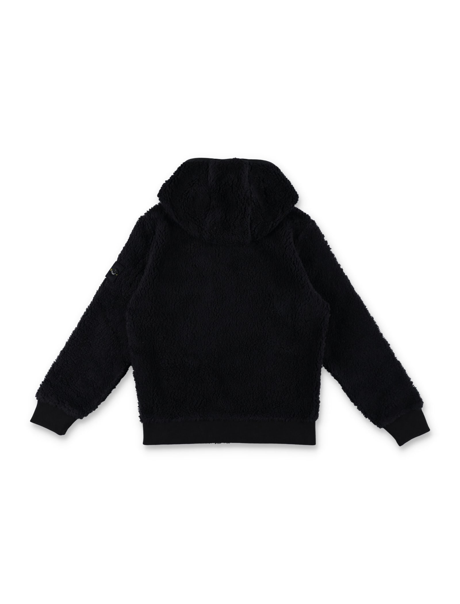 Stone Island Teddy Hoodie Fleece In Black
