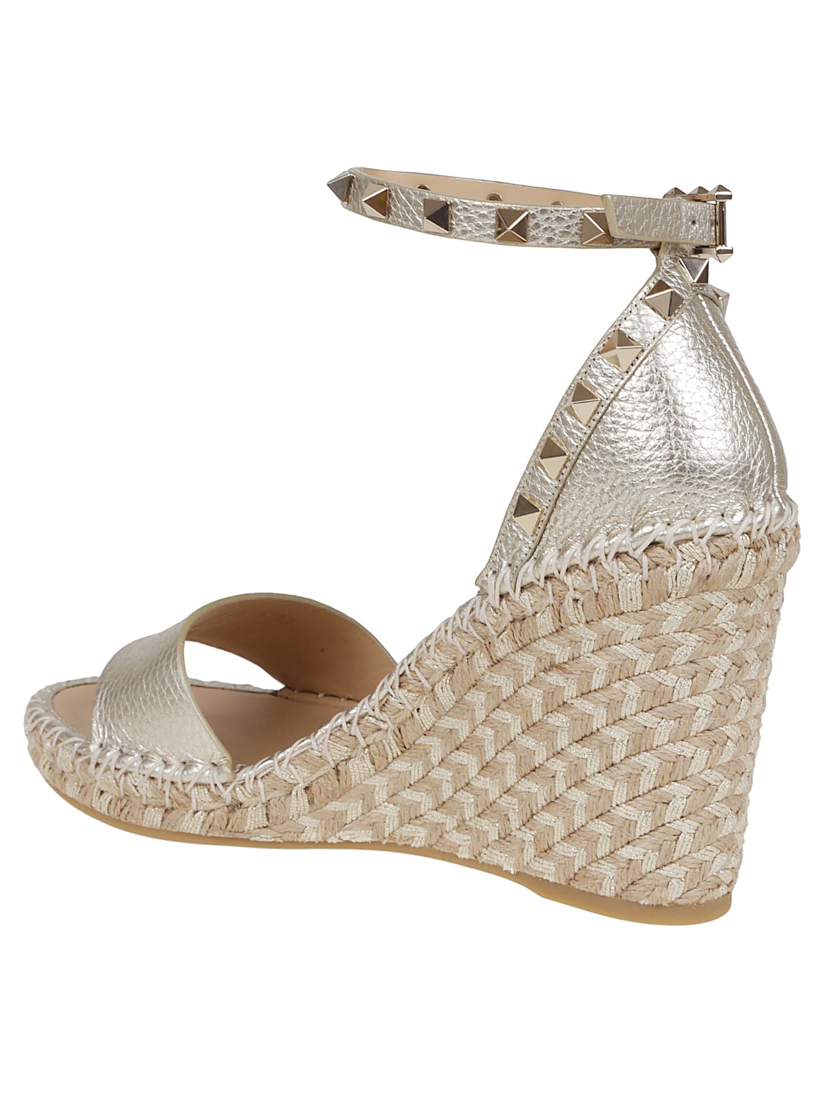 Valentino Wedge Espadrillas In Gold
