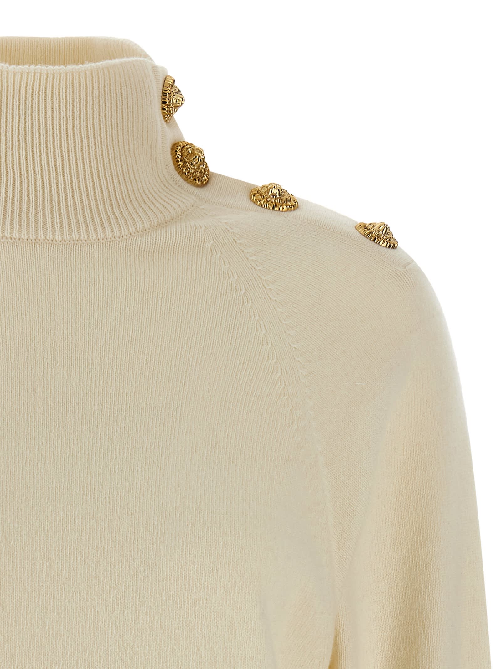 Balmain Cashmere Wool Dress In Neutral