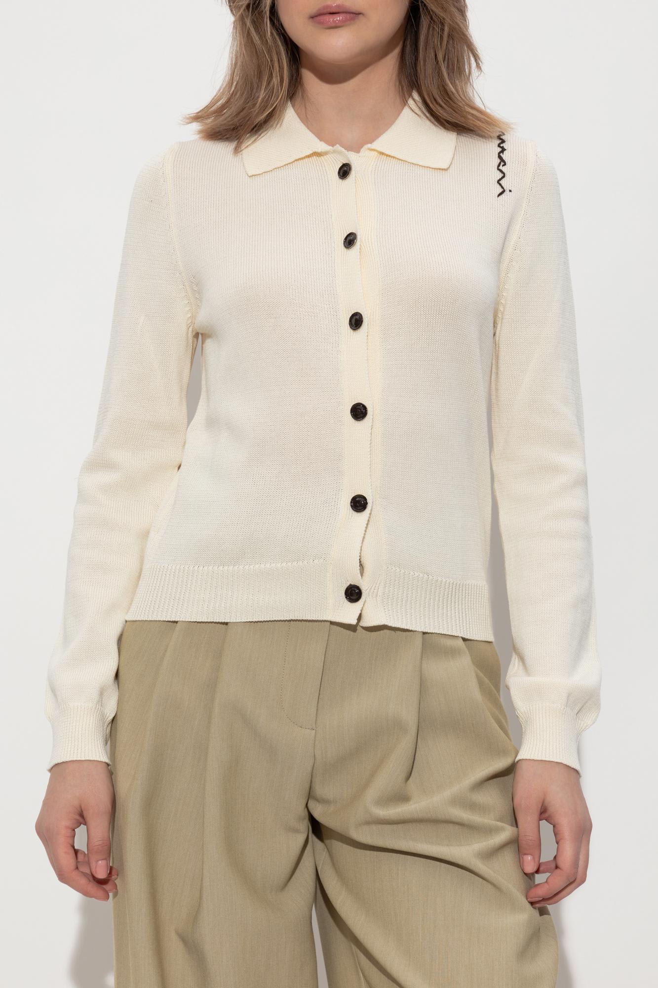 Marni Cream Cotton Cardigan In Neutral