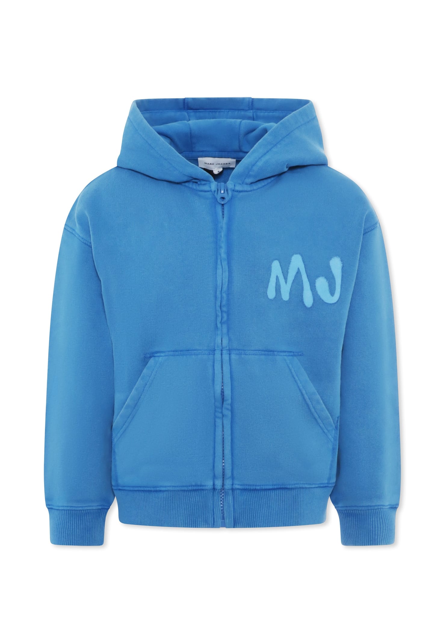 Marc Jacobs Logo-print Zip-up Hoodie In Blue