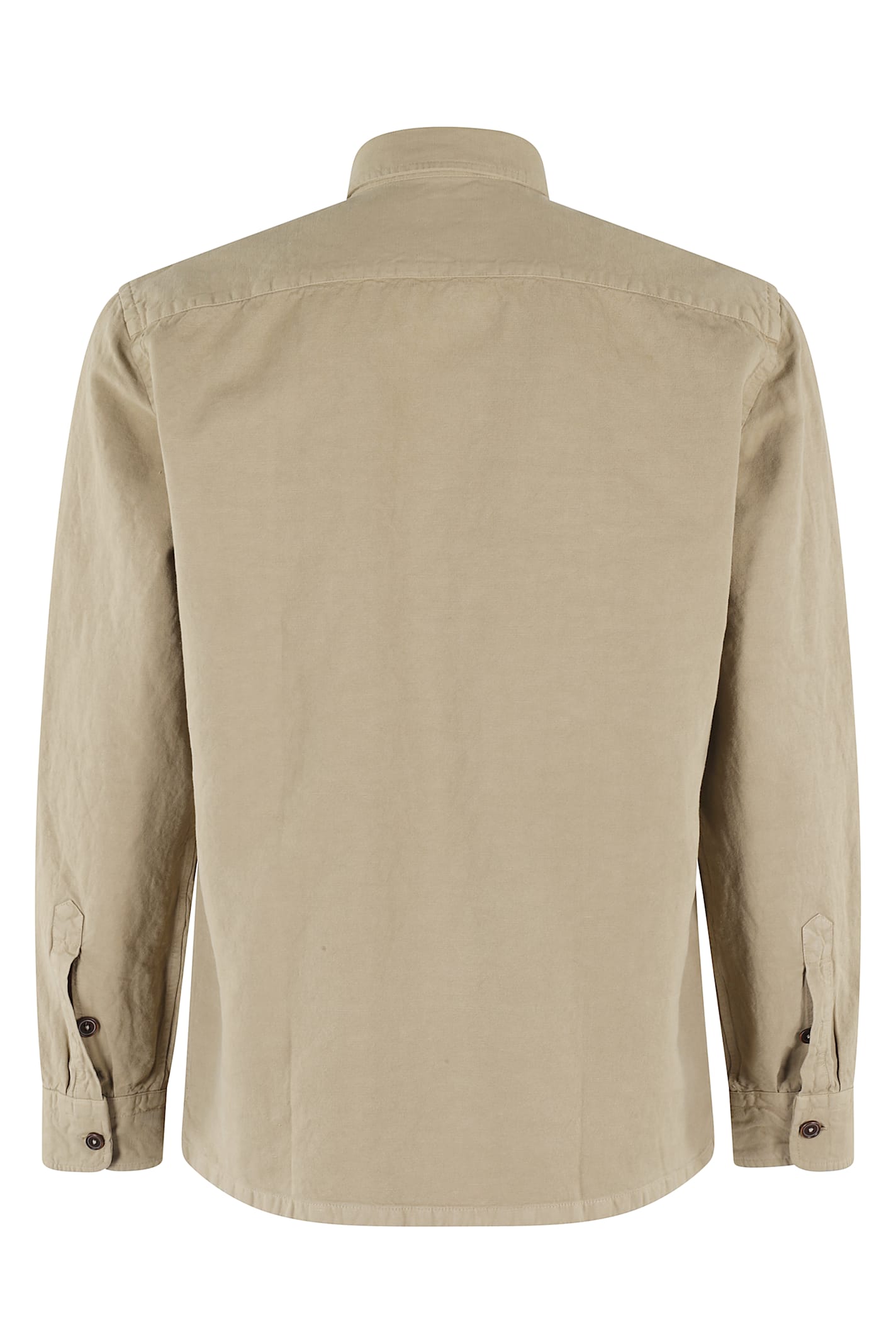 Fay Overshirt Canvas Over Fit Shirt In Crema