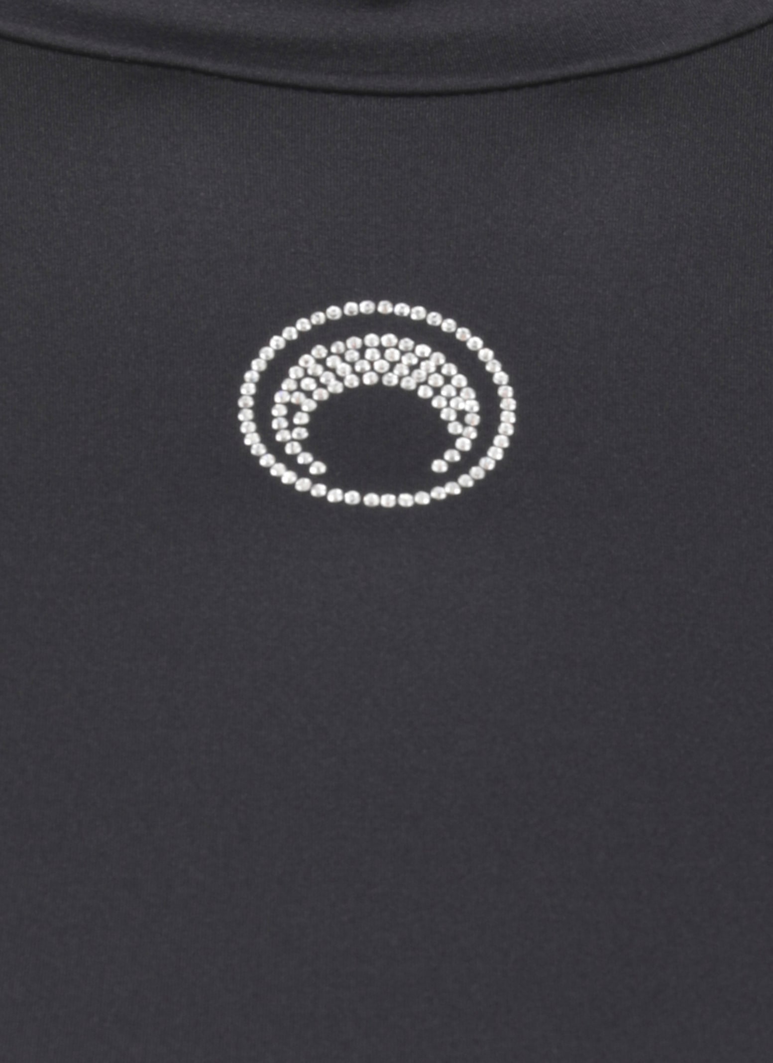 Marine Serre Turtleneck Sweater With Moon Logo And Rhinestones In Black