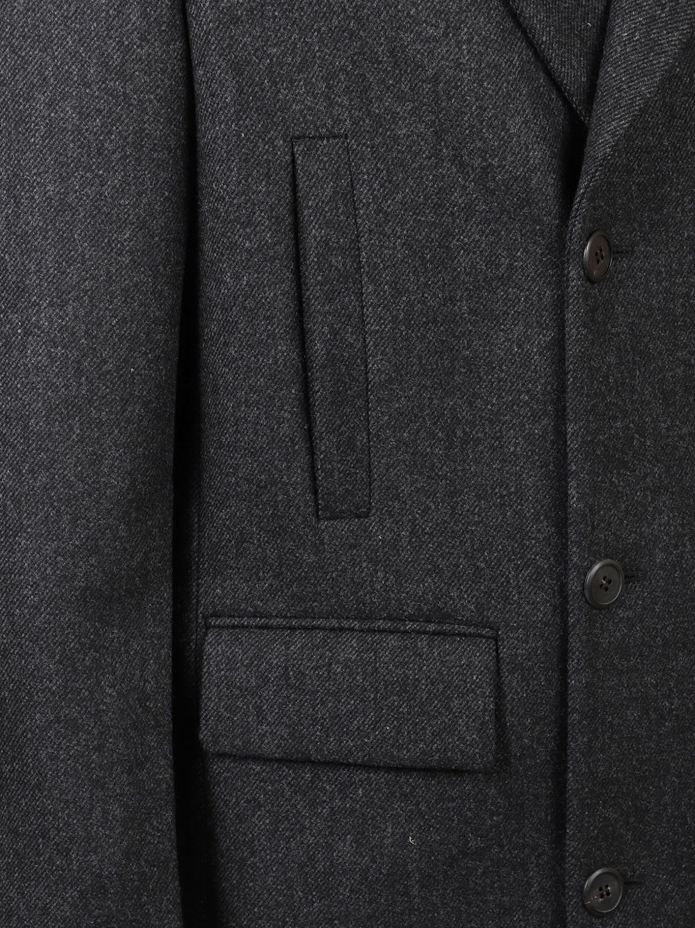 Prada Tailored Grey Coat With Notched Lapel In Multi