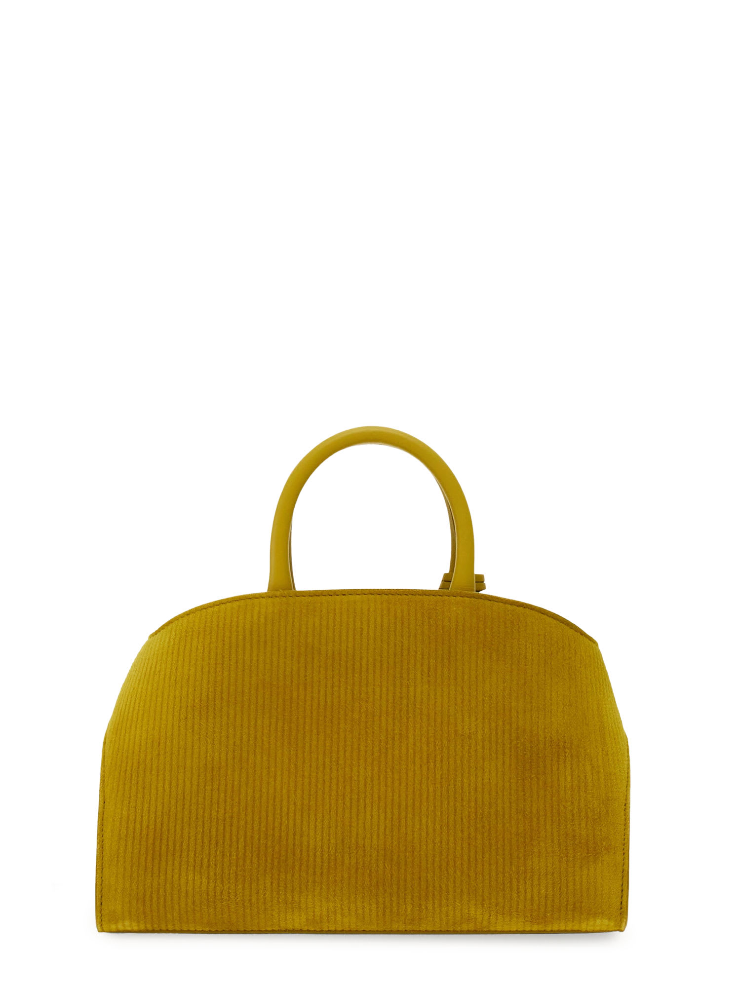 Ferragamo Hug Mini Ribbed Suede Shoulder Bag In Green