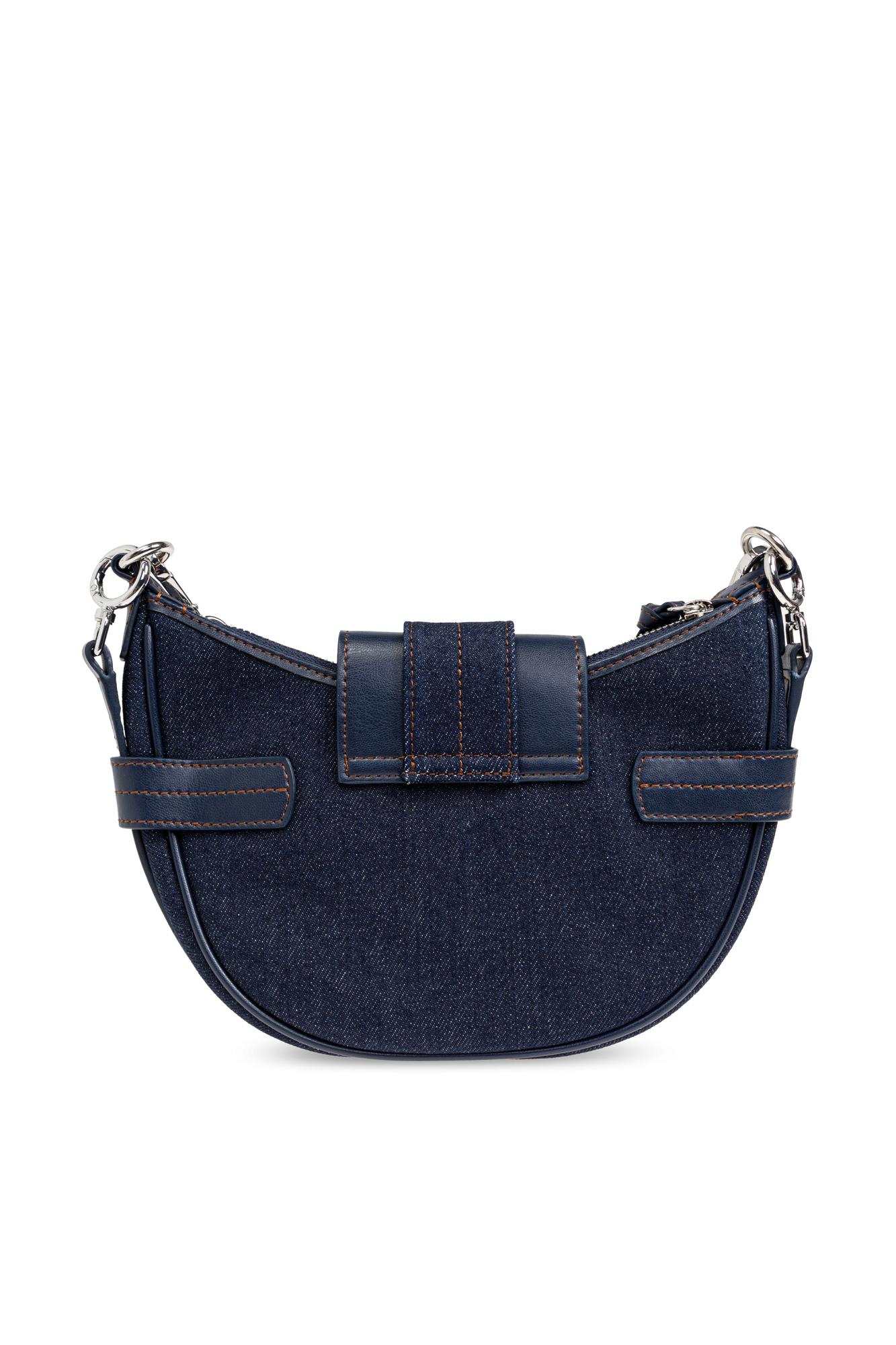 Ganni Denim Shoulder Bag In Blue