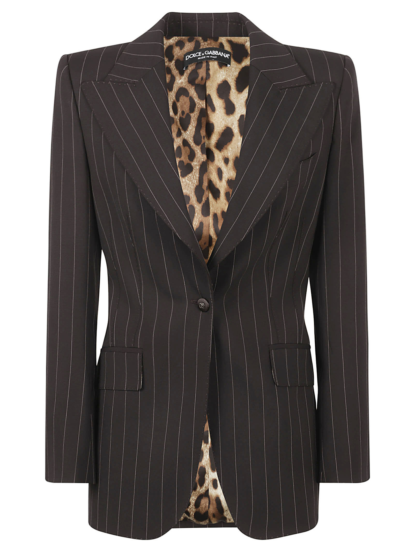 Dolce & Gabbana Pinstripe Blazer In Brown
