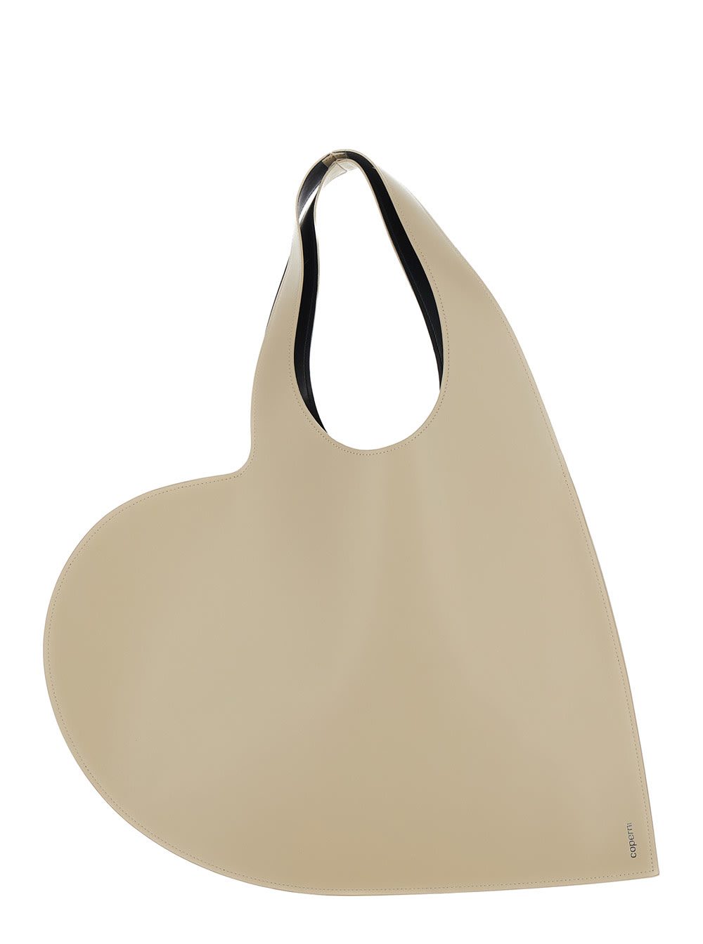 Shop Coperni Heart Beige Shoulder Bag In Leather Woman