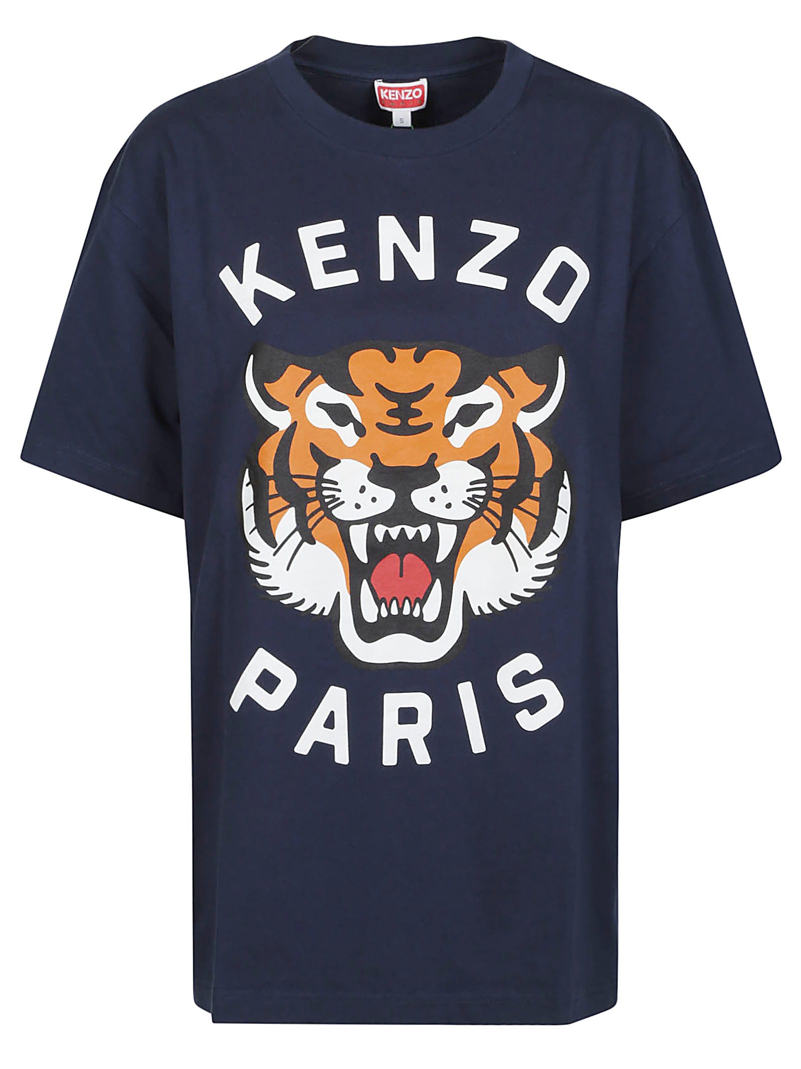 Shop Kenzo Lucky Tiger Oversize T-shirt In Bleu Nuit