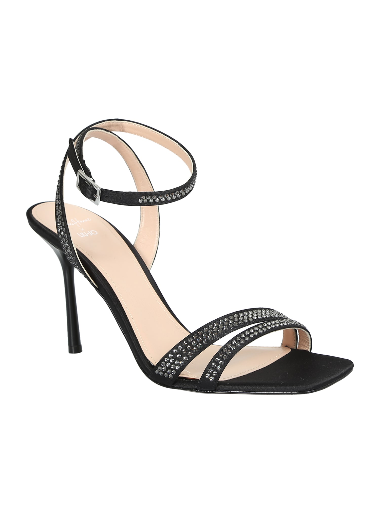 Shop Leonie Hanne Sandals With Rhinestones In Black