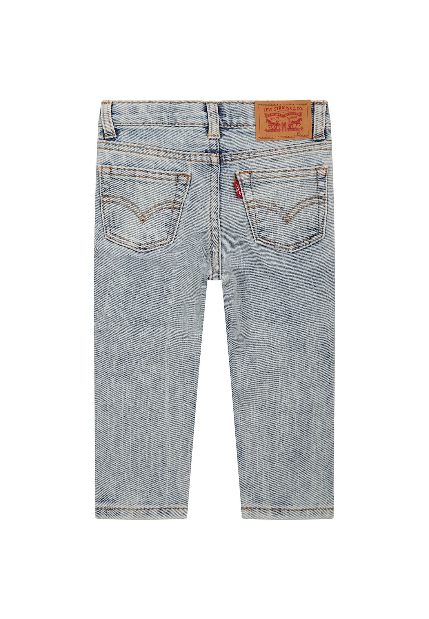 Shop Levi's Gray Jeans For Baby Girl With Patch Logo In Denim