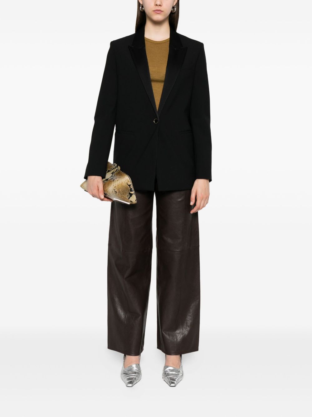 Forte Forte Long Sleeve Blazer Peak Lapels Design In Black