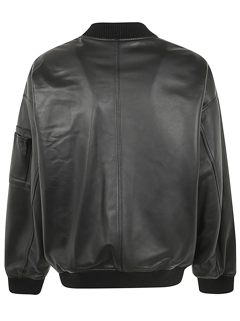 Shop Dsquared2 Leather Oversize Bomber In Black