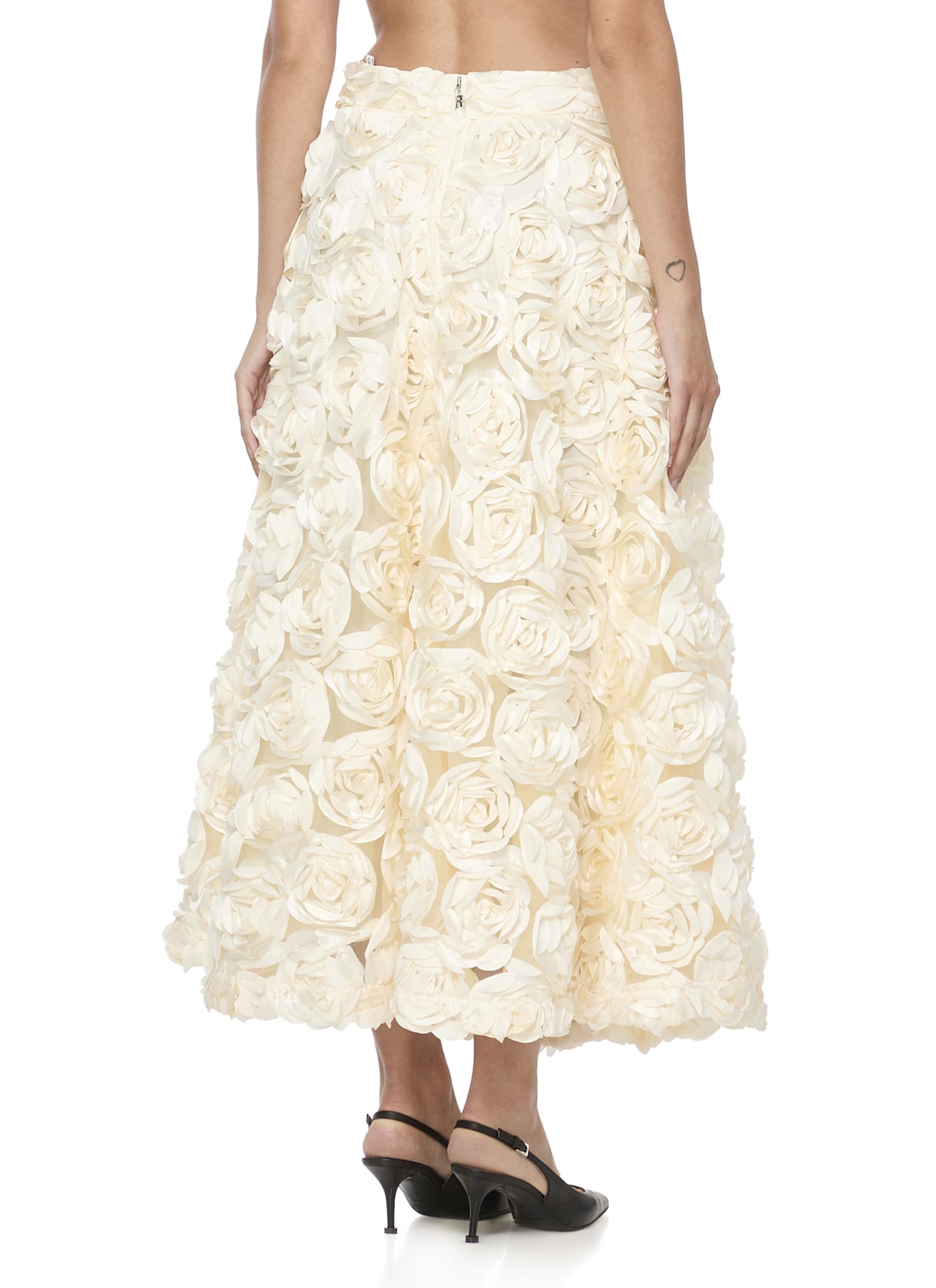 Rotate Birger Christensen Skirt With Roses In Yellow