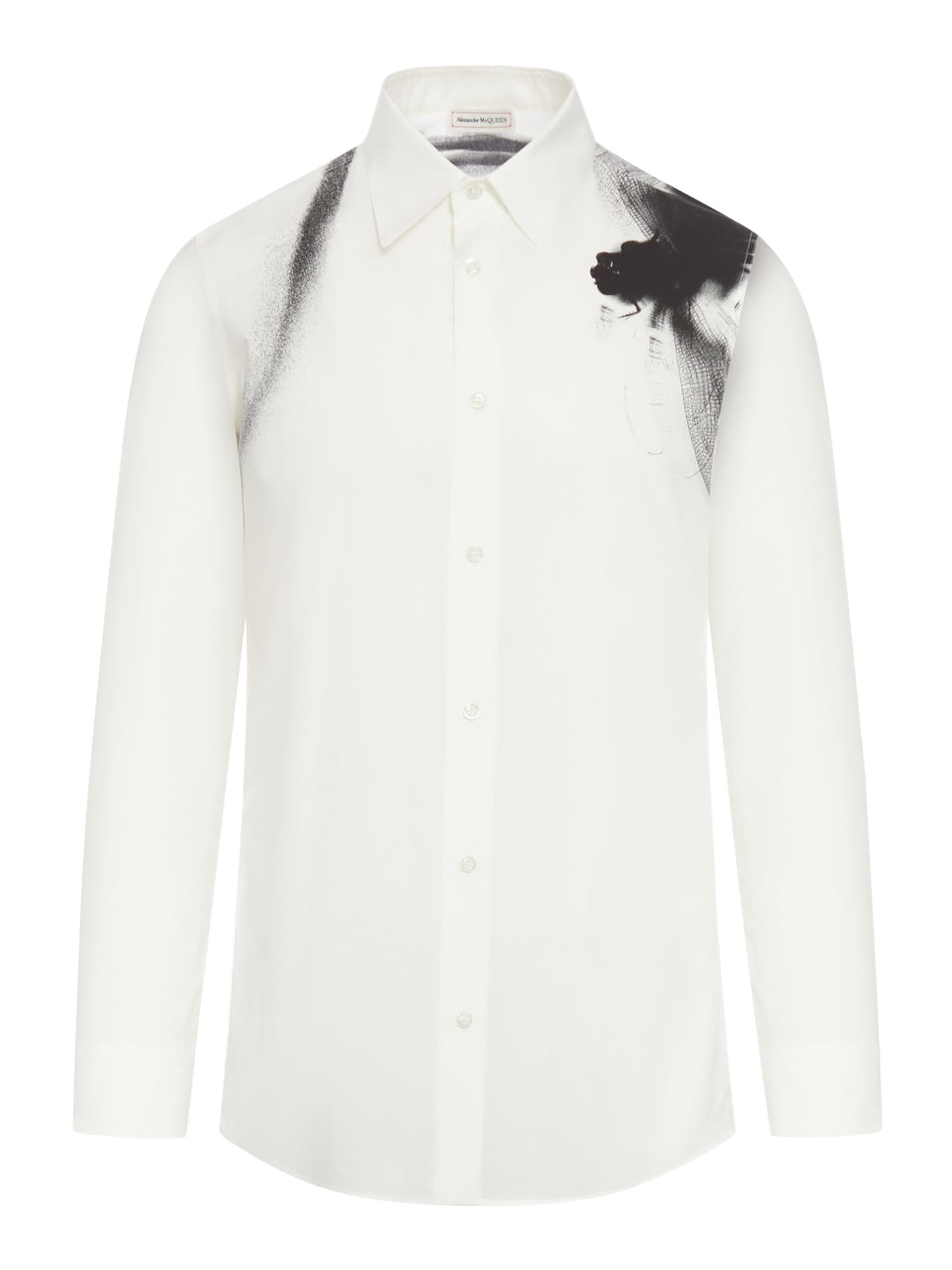 Shop Alexander Mcqueen Printed Casual Shirt In White Black