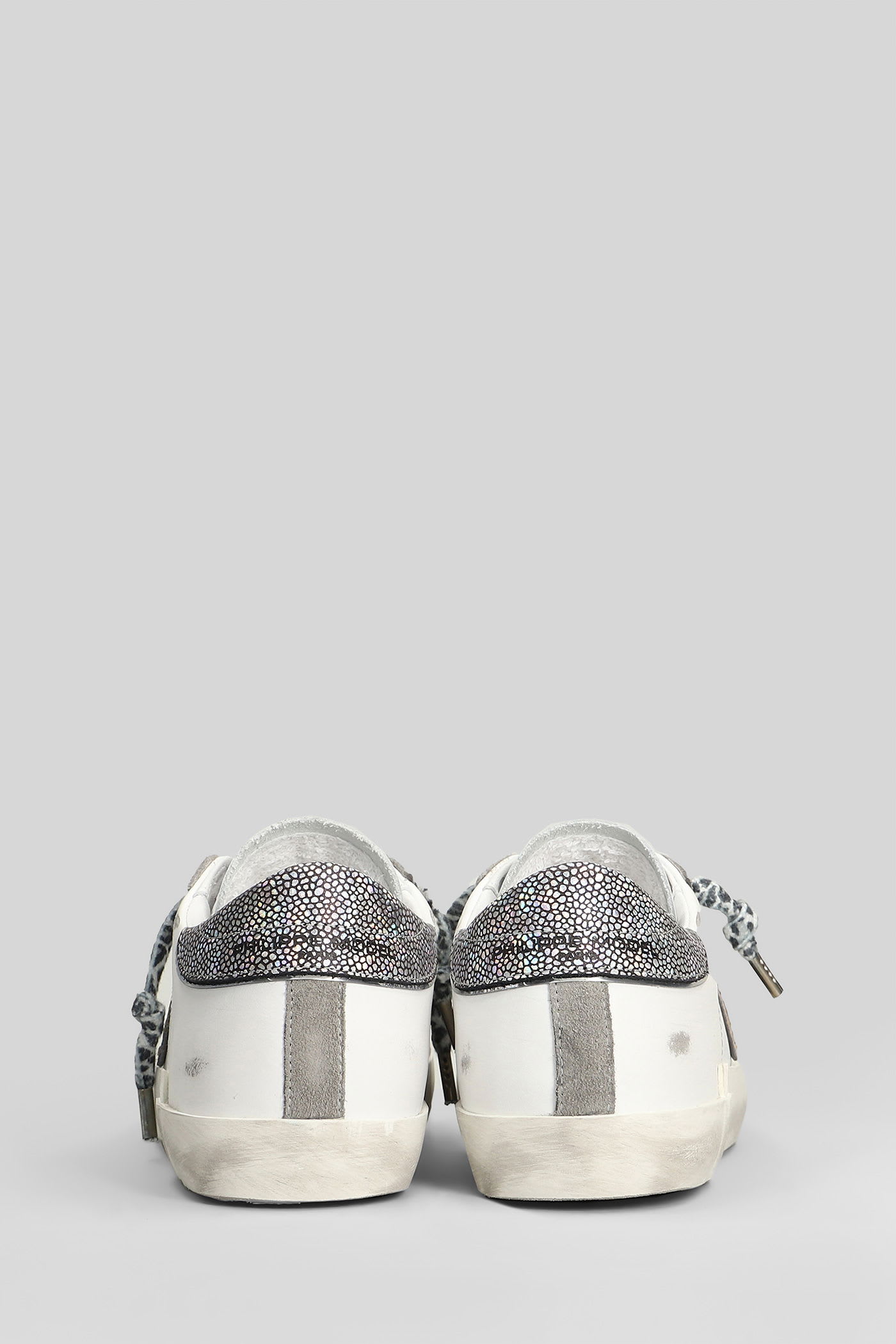 Philippe Model Prsx Low Sneakers In White Leather In White