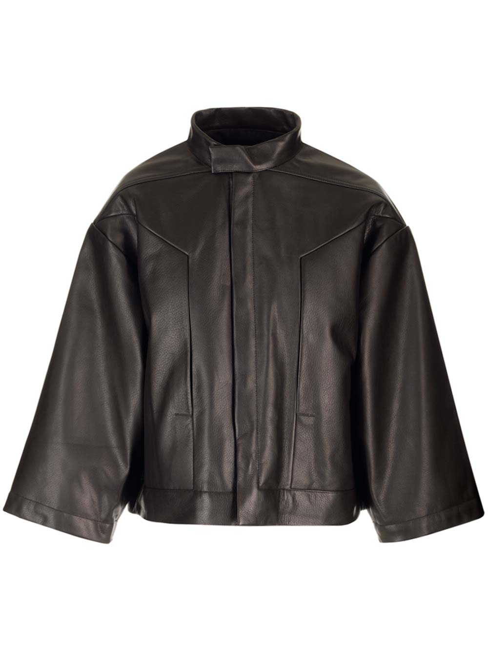 RICK OWENS NAPPA LEATHER CROPPED JACKET