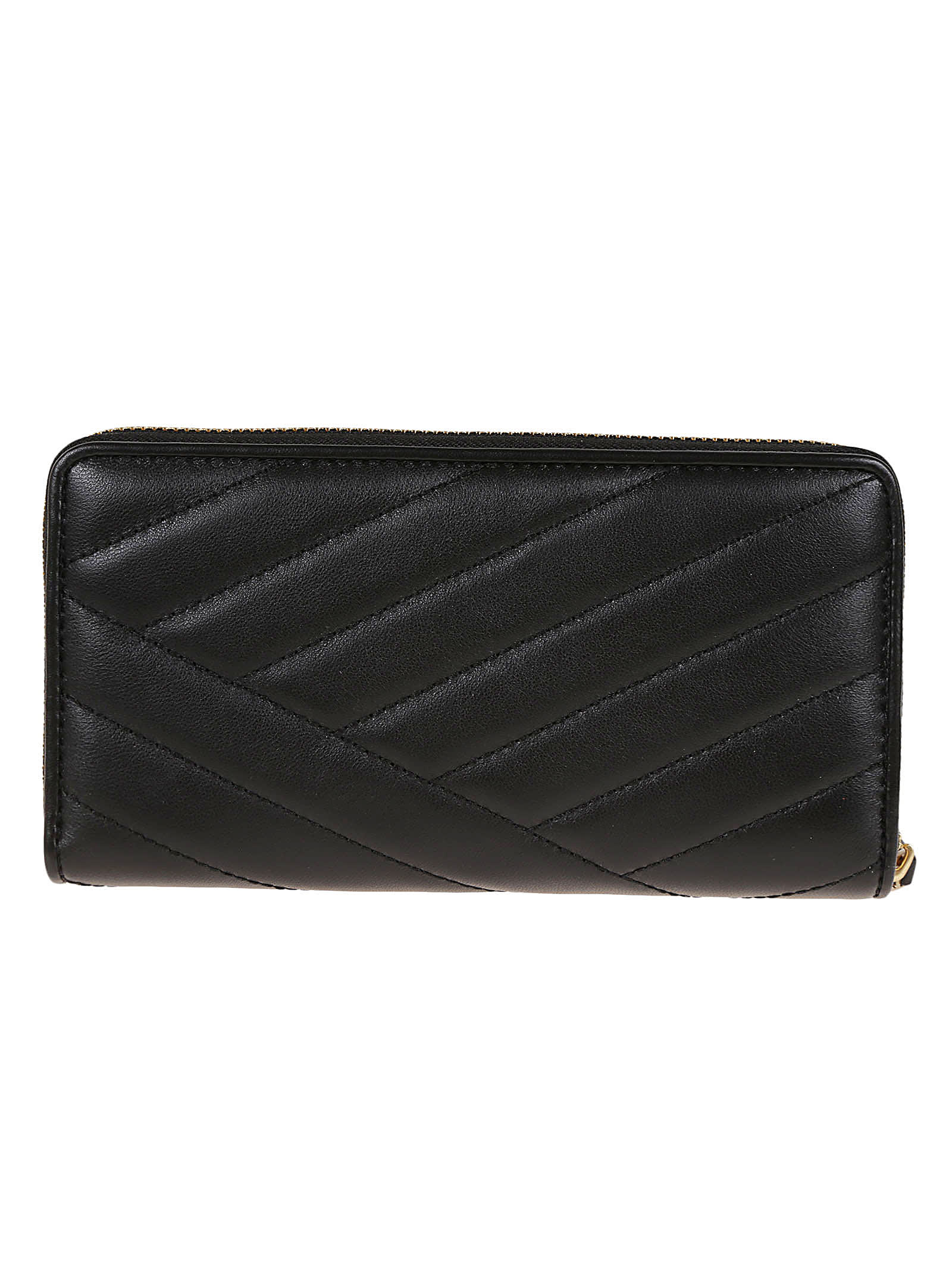 Shop Tory Burch Kira Chevron Zip Continental Wallet In Black