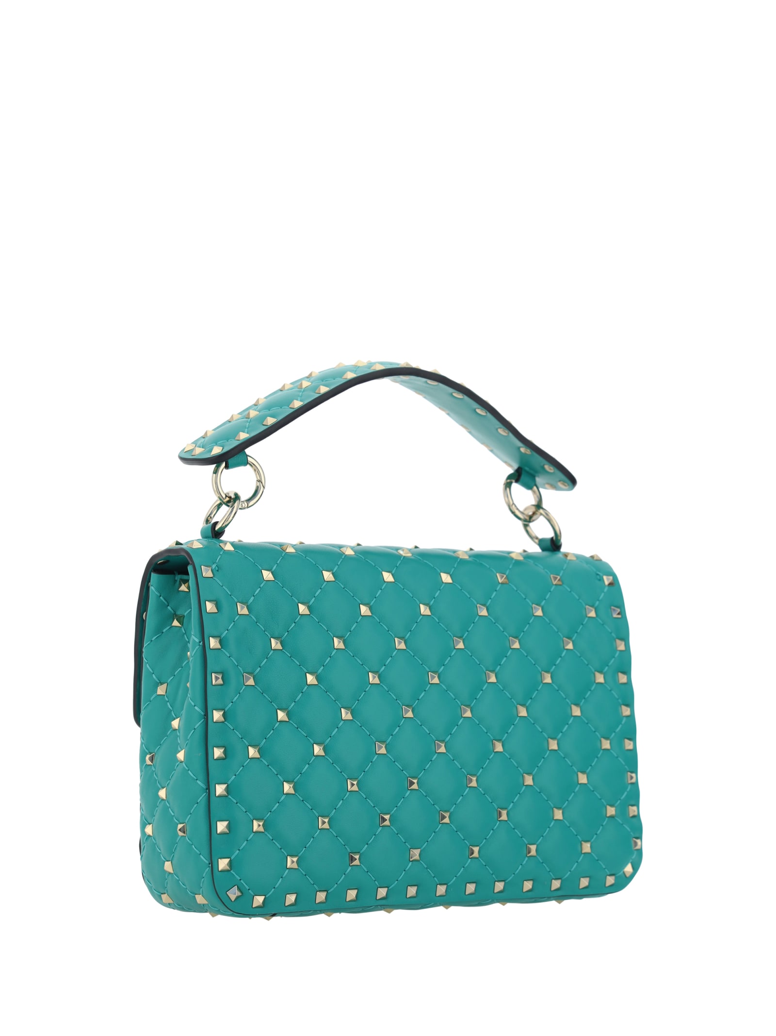 Shop Valentino Rockstud Spike Handbag In Peacock Green