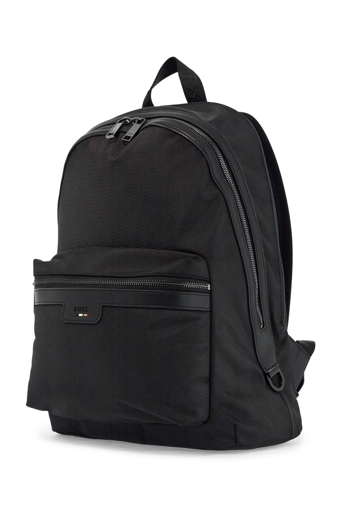 Hugo Boss Recycled Fabric Backpack In Black