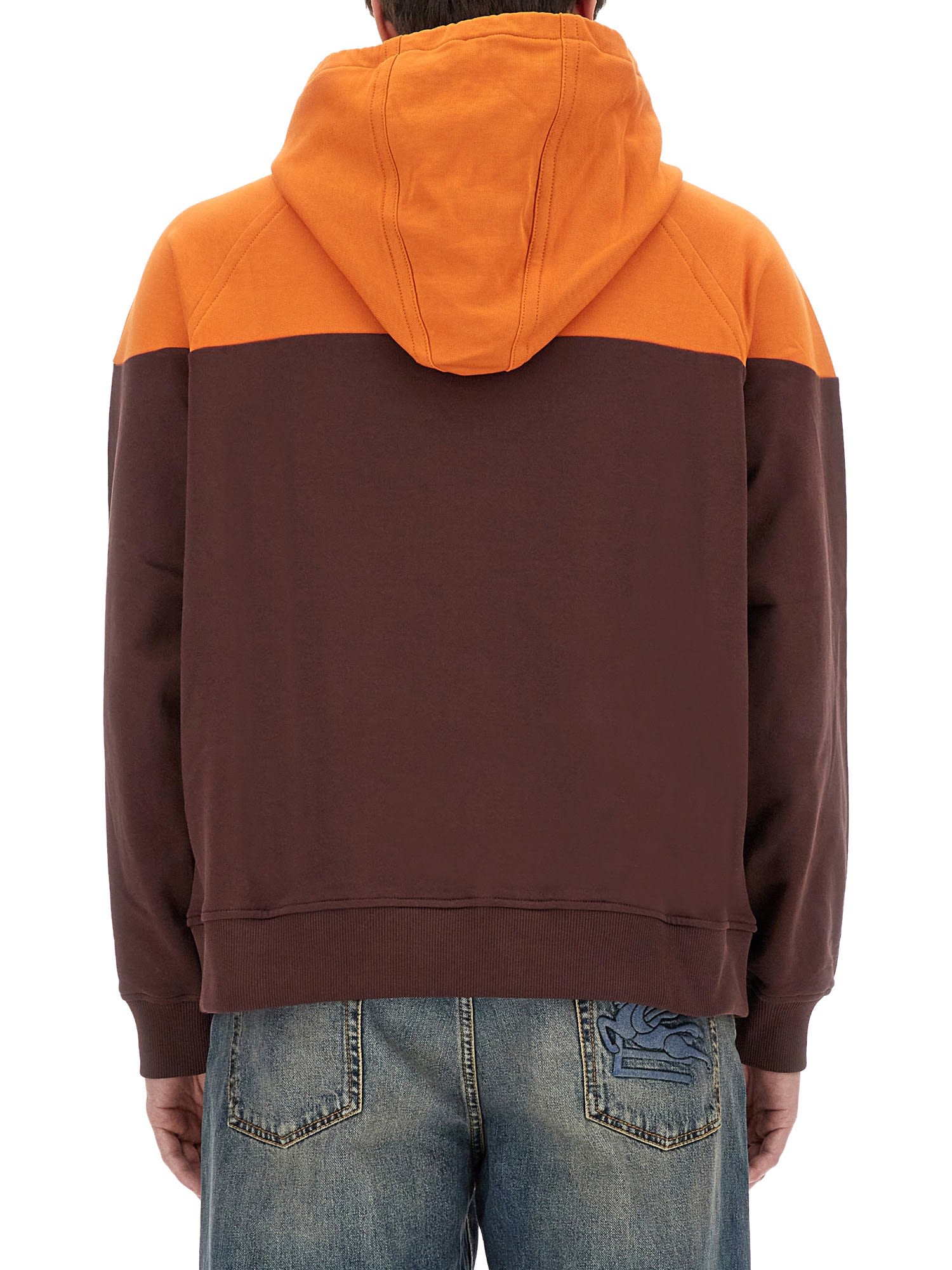 Etro Hooded Sweatshirt With Logo In Orange
