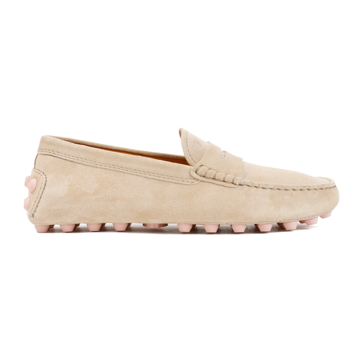 Tod's Suede Leather Loafers In Neutral