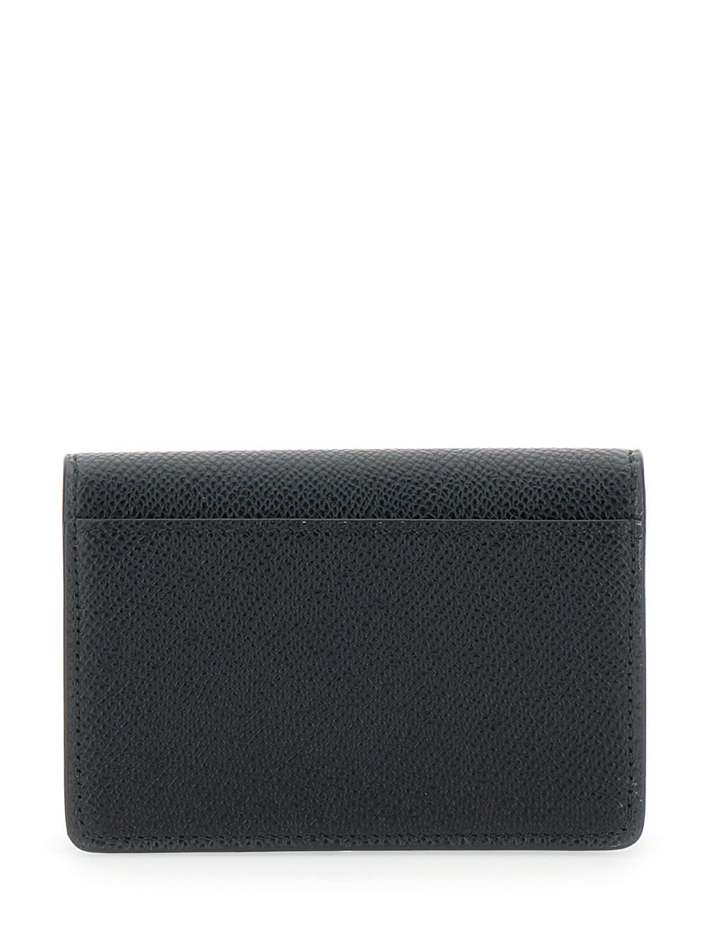 FERRAGAMO GANCINI BLACK WALLET WITH BUTTON CLOSURE IN LEATHER WOMAN 