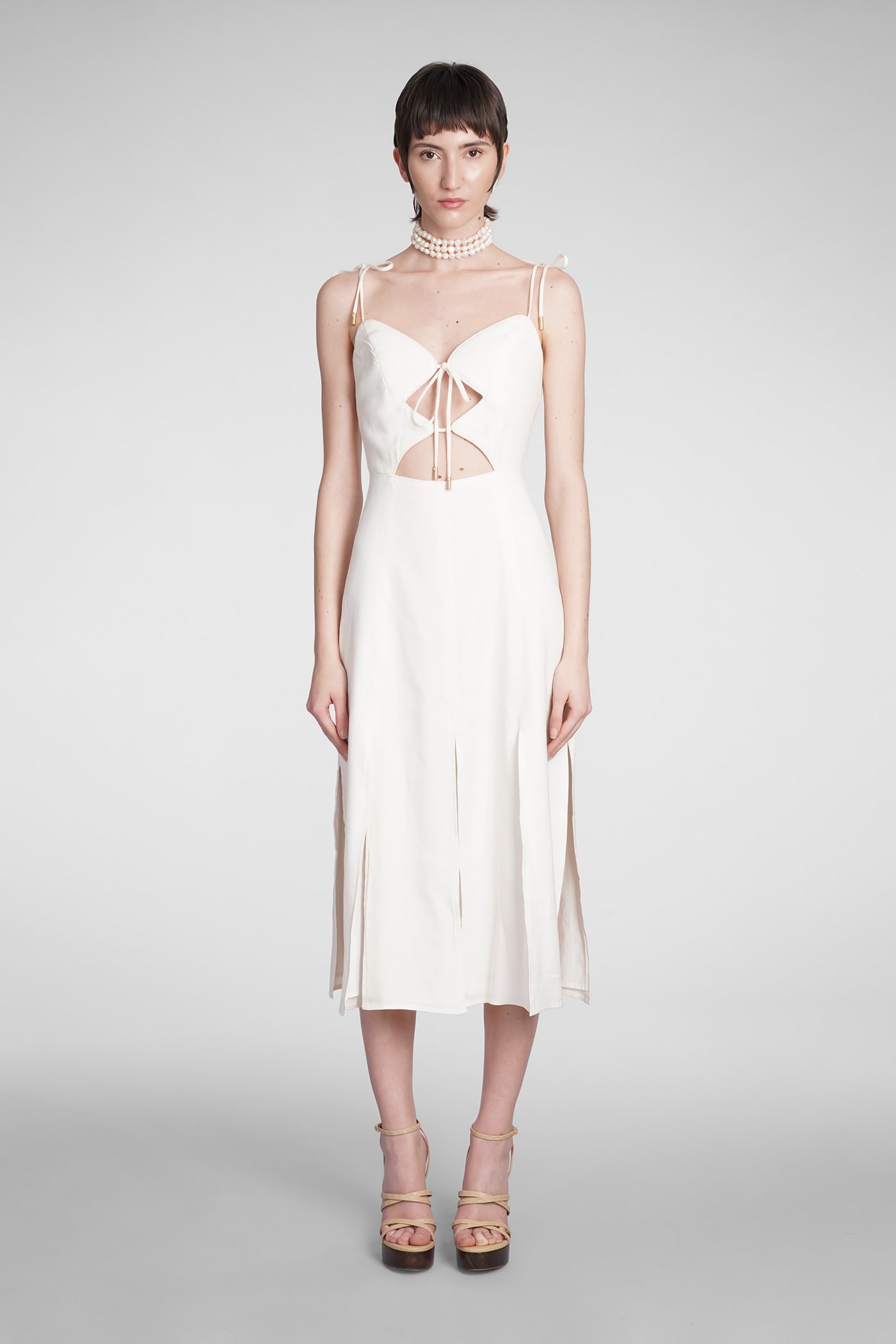 Cult Gaia Liv Dress Dress In White Linen
