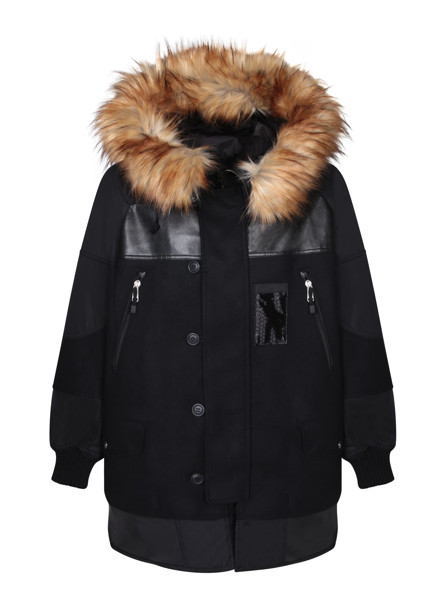 Shop Junya Watanabe Panelled Design Black Jacket