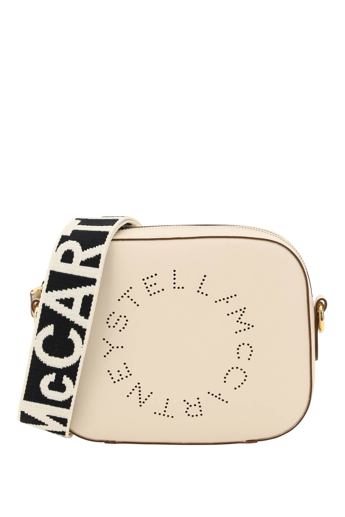 Stella Mccartney Camera Bag With Perforated Stella Logo In Bianco ...