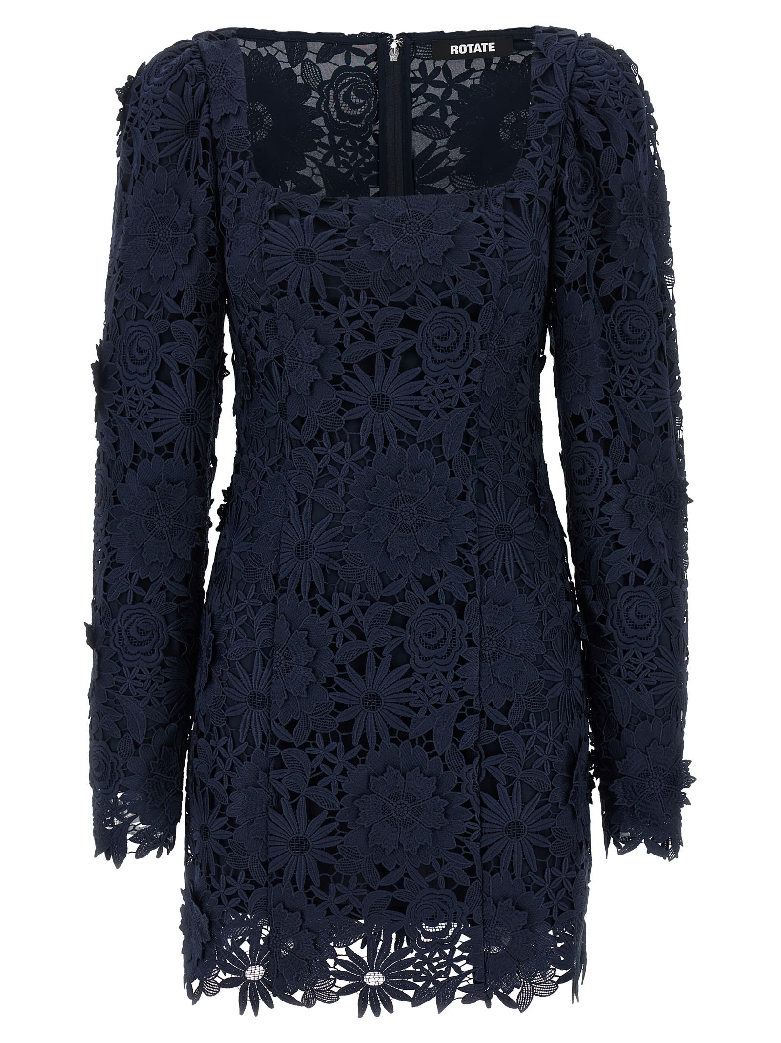 3d Lace Ls Mini Dress