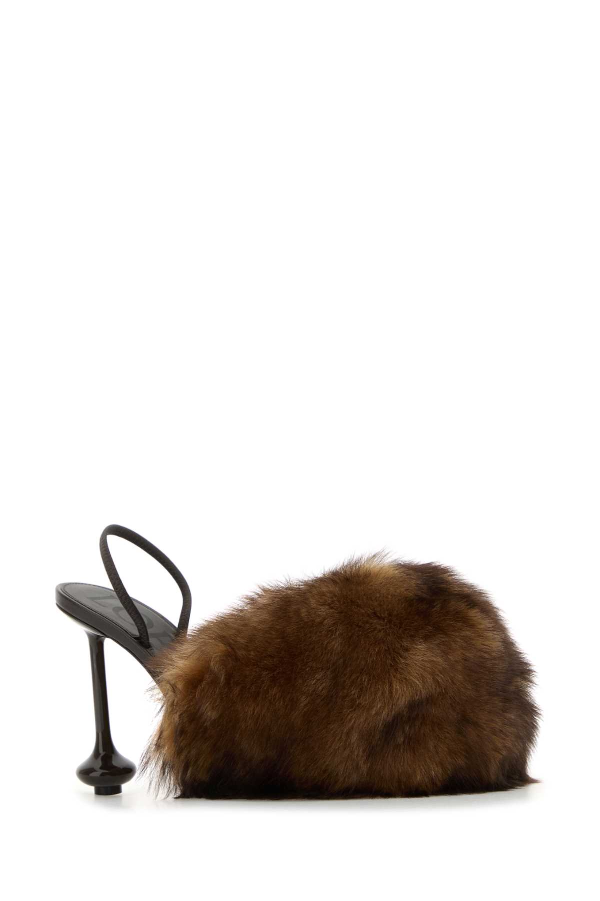 Loewe Scarpe Toy Con Tacco In Pelliccia Multicolor In Brown