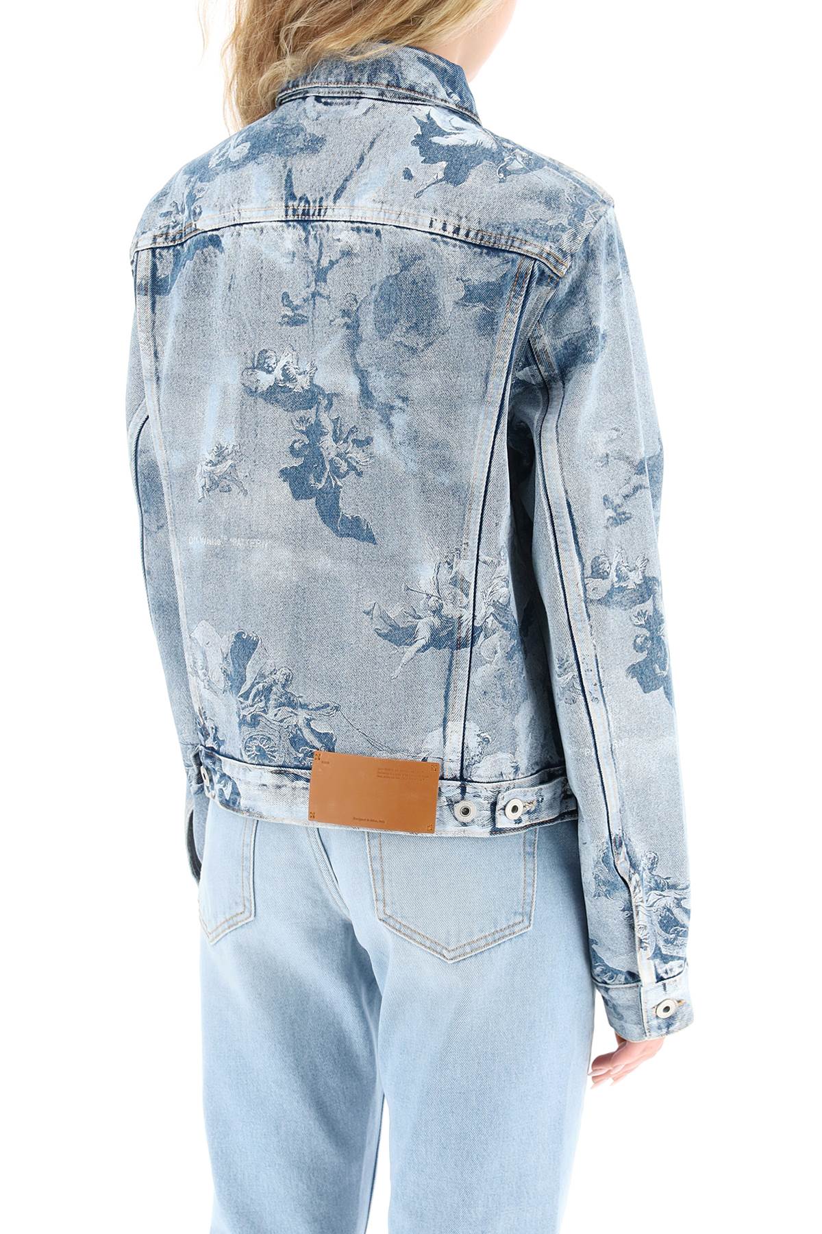 Off-white Cut-out Denim Jacket In Blue ModeSens
