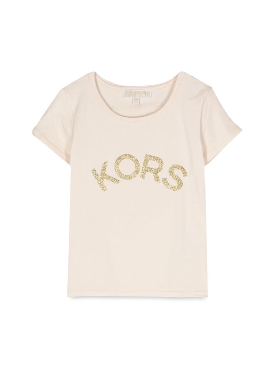 Michael Kors Kids' T-shirt Logo In Beige