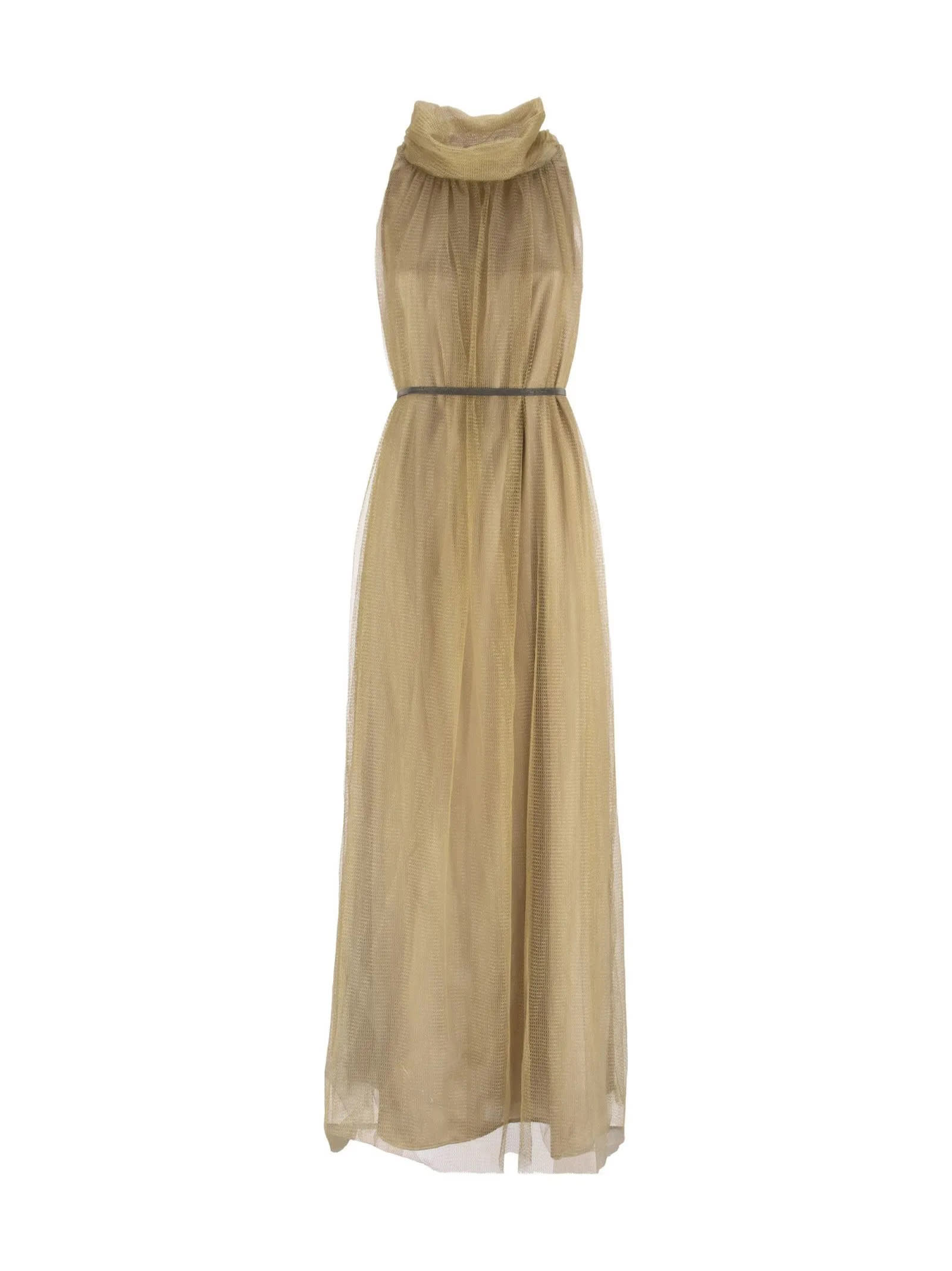 Fabiana Filippi Long Lurex Gold Dress