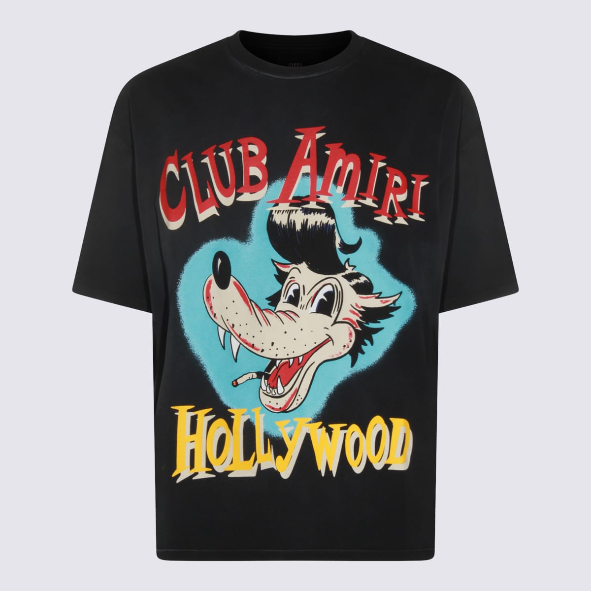 Amiri Graphic Cartoon Print Short Sleeve T-shirt In Black