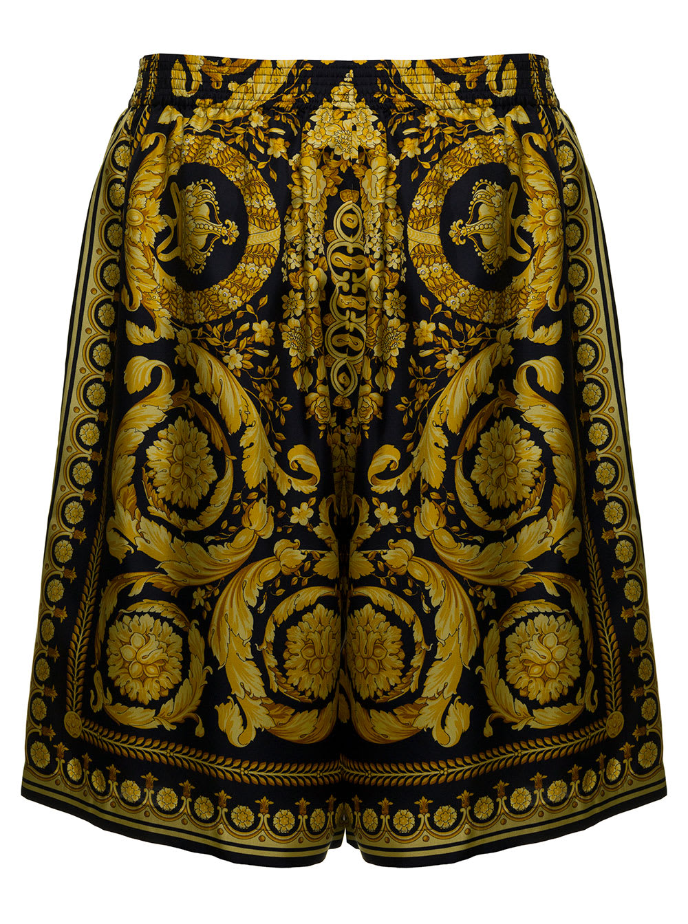 Versace Silk Baroque Printed Shorts
