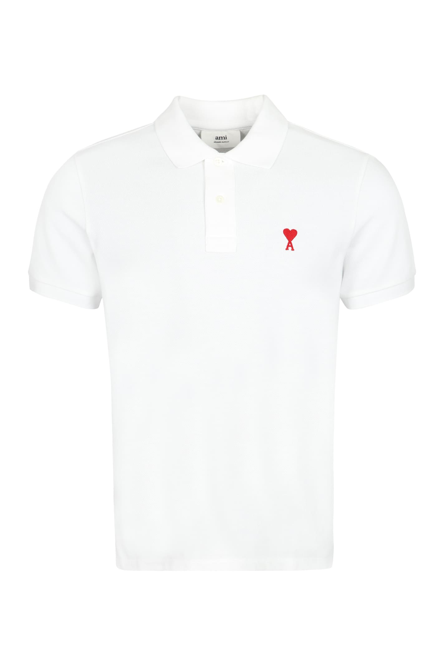 AMI ALEXANDRE MATTIUSSI COTTON-PIQUÉ POLO SHIRT,11791372