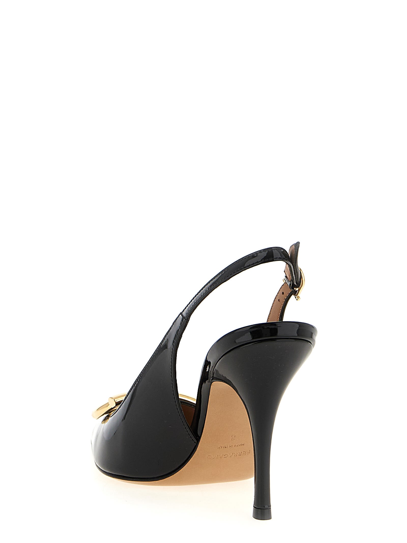 Ferragamo Sara Patent Leather Slingback Pumps In Black